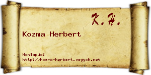 Kozma Herbert névjegykártya